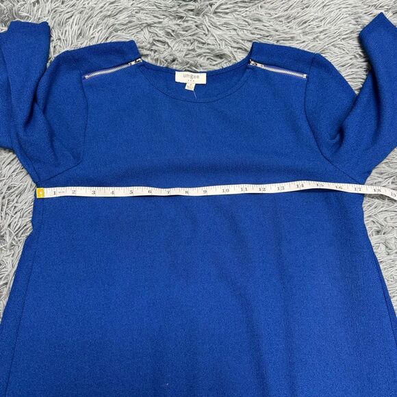 Umgee Royal Blue Shift Dress Pleated Back Size Small - Picture 6 of 9